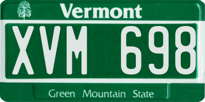 VT license plate XVM698