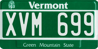 VT license plate XVM699