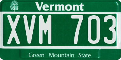 VT license plate XVM703