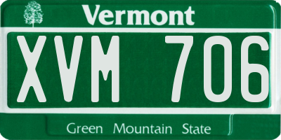 VT license plate XVM706