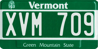 VT license plate XVM709