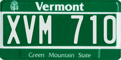 VT license plate XVM710