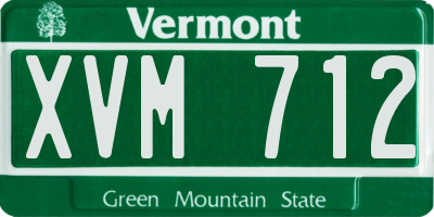 VT license plate XVM712