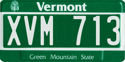 VT license plate XVM713