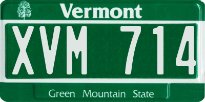 VT license plate XVM714