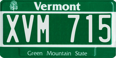 VT license plate XVM715