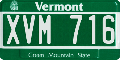 VT license plate XVM716