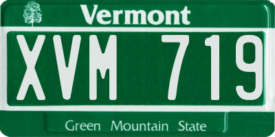 VT license plate XVM719