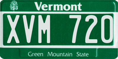 VT license plate XVM720
