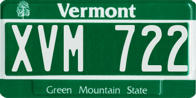 VT license plate XVM722