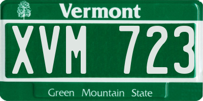 VT license plate XVM723