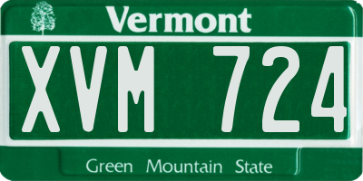 VT license plate XVM724