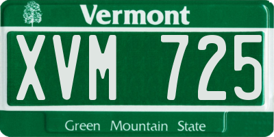 VT license plate XVM725