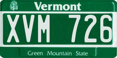 VT license plate XVM726
