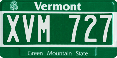 VT license plate XVM727