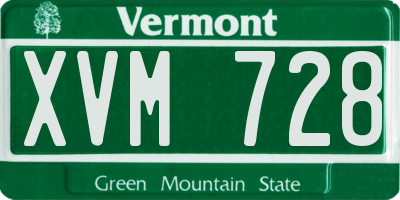VT license plate XVM728