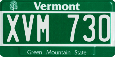 VT license plate XVM730