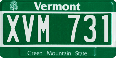 VT license plate XVM731