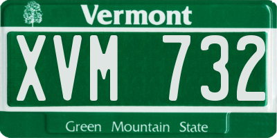 VT license plate XVM732