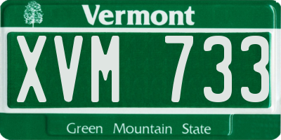 VT license plate XVM733