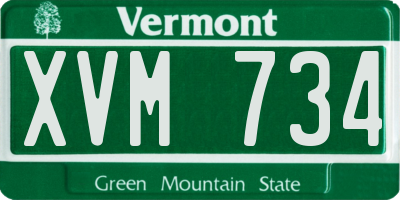 VT license plate XVM734