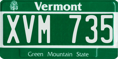 VT license plate XVM735