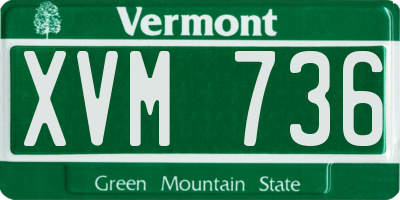 VT license plate XVM736