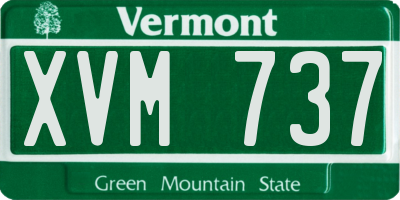 VT license plate XVM737