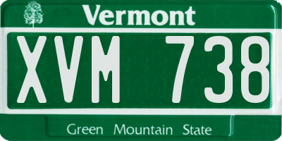 VT license plate XVM738