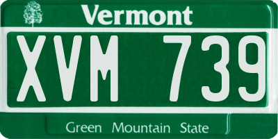 VT license plate XVM739