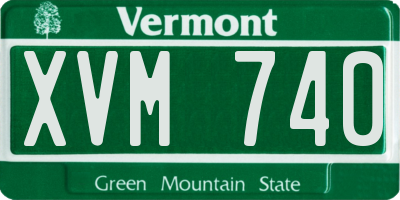 VT license plate XVM740
