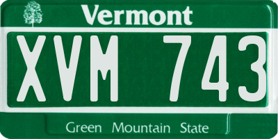 VT license plate XVM743