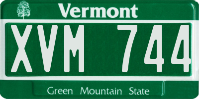 VT license plate XVM744