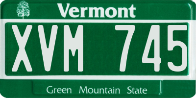VT license plate XVM745