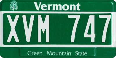 VT license plate XVM747