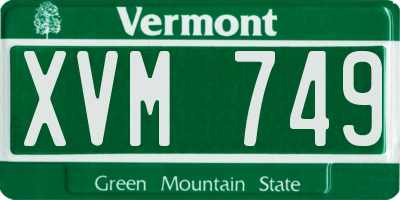 VT license plate XVM749
