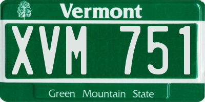 VT license plate XVM751