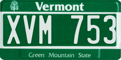VT license plate XVM753