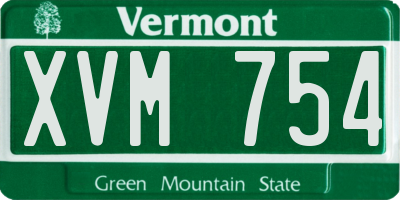 VT license plate XVM754
