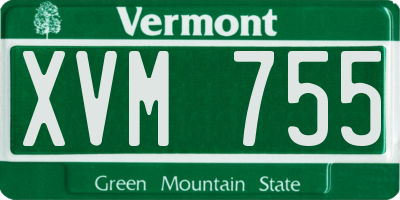 VT license plate XVM755