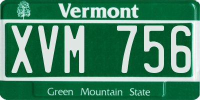 VT license plate XVM756