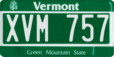 VT license plate XVM757