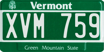 VT license plate XVM759