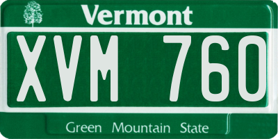 VT license plate XVM760