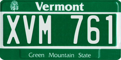 VT license plate XVM761