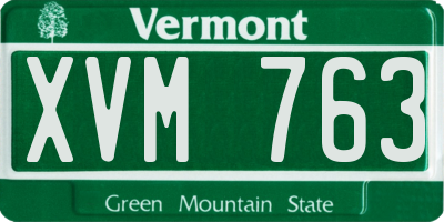VT license plate XVM763