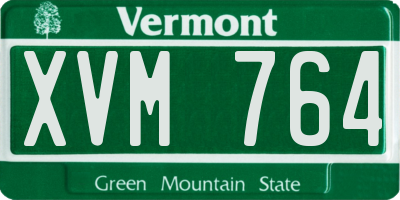 VT license plate XVM764