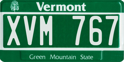 VT license plate XVM767