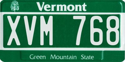 VT license plate XVM768