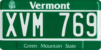 VT license plate XVM769
